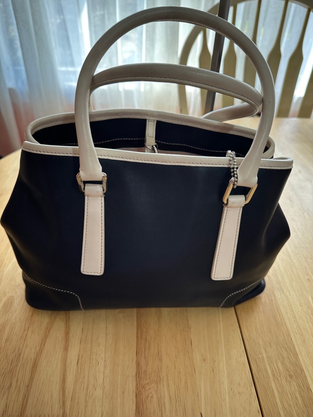 Coach 1991 Black and White Tote Bag - Elegant Everyday Handbag